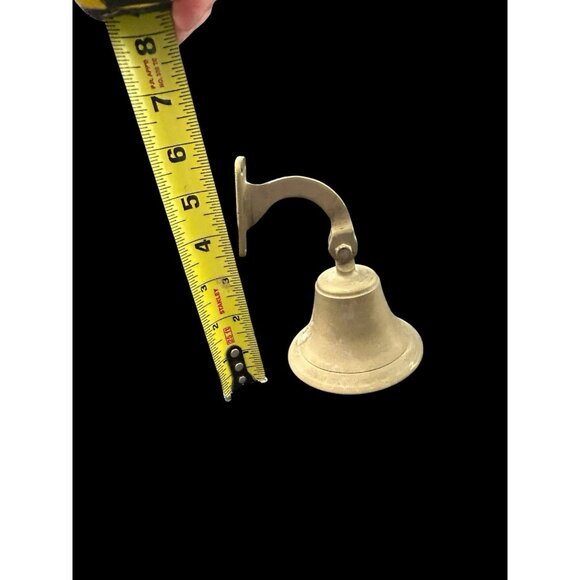 Solid Brass Wall Hanging Dinner School Bell Flared 3.75" diameter Vintage - Picture 6 of 8